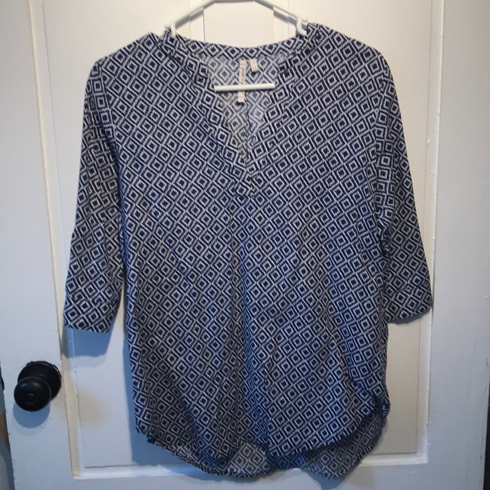 Grand & Greene Navy and White Patterned Tunic